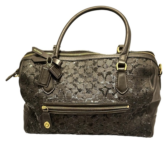 Coach Poppy Signature Sequin East West Satchel Limited Edition - Picture 11 of 17